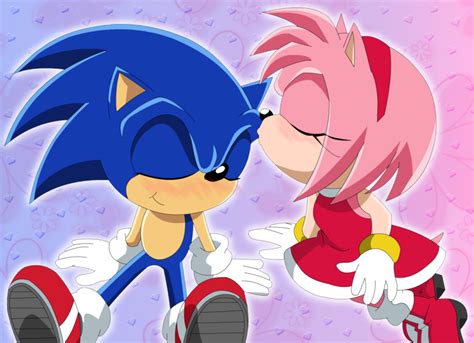 sonic y amy|has amy ever kissed sonic.